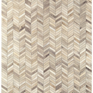 Gaucho Hand Woven Real Cow Hide Sheepskin Patchwork Chevron Beige Natural Rug