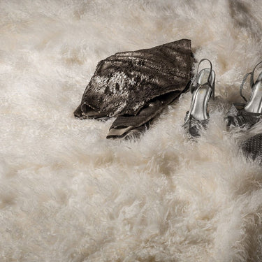 Mantra Sewn Textured Mongolian Luxurious Super Soft Wool Cotton Sheepskin Lambskin Rug