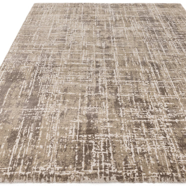 Asiatic London Kuza Beige Polypropylene Abstract Textured Distressed Rug