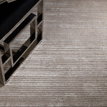 Henley Modern Handmade High Shine Organic Lines Wool & Viscose Premium Silky Rug in Silver