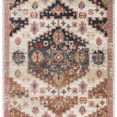 Zola Aras Vintage Traditional Persian Medallion Rug in Terracotta Beige Multi