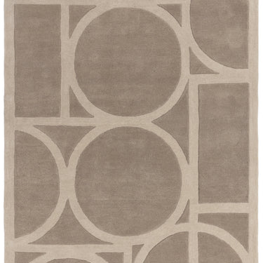 Asiatic London Metro Retro Tufted Taupe Wool Geometric Modern Rug