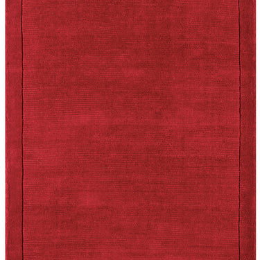 York 100% Wool Rug Hand Made Modern Plain Bordered Rug in Poppie Red