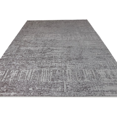 Asiatic London Beau Carbon Grey Silver Short Pile Cotton Chenille Abstract Rug