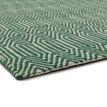 Sloan Hand Woven Flatweave Geometric Ethnic Rug or Runner in Green