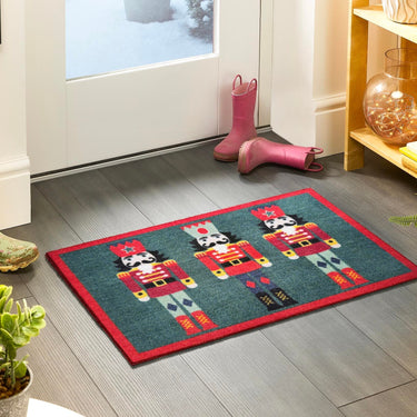 My Nylon Pattern Nutcracker Washable Non-Slip Traditional Bordered Doormat 50x75 cm