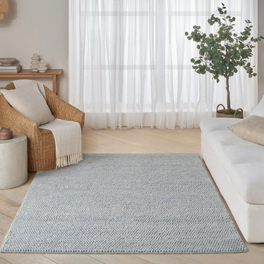 DKNY Pure Knots DKP01 Hand Made Plush Chunky Loop Texture Denim Rug