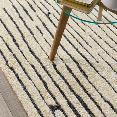Woodweave Ivory/Charcoal Modern Woodgrain-Inspired Pattern Rug by Origins
