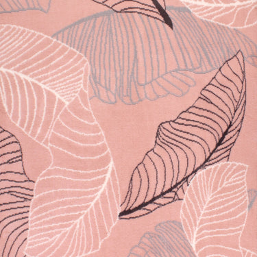 Modern Poly Autumn Leaves Rug in Pink, Grey and Navy