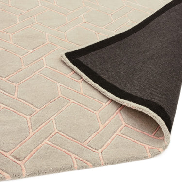 Asiatic London Nexus FL04 Fine Lines Trellis Silver Pink Hand-Carved Wool Viscose Geometric Rug