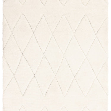 Fes FE05 Shaggy Rug Moroccan Berber Modern Bohomian Soft Touch Tufted Tasseled Cream White Rug
