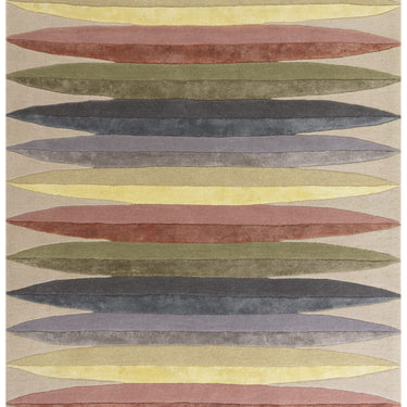 Hand Made Rug Wool Viscose Quality Modern Silky Luxury Matrix Pod  Pastel Striped Colours Rug