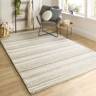 Origins Chunky Knit Wool Natural Cream Braided Rug Hallway Runner
