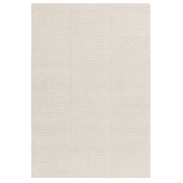 Asiatic London Zennith Column Design Tufted Boucle Texture Cream White Wool Geometric Textured Scandi Rug