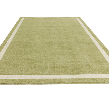 Asiatic London Albi Green Border Classic Pure Wool Bordered Modern Rug