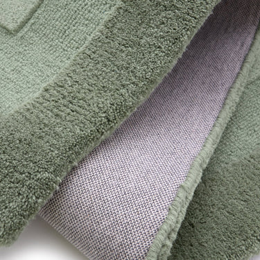 Stacked Border Soft Green Modern Wool Rug