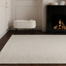 Finley Plain Hand Made Wool Polyester Organic Textured Modern Ivory Marl Rug - Medium 120x170 cm (4'x5'6")