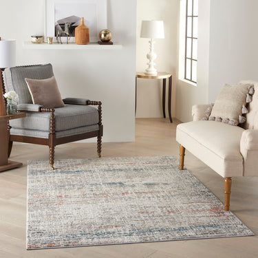 Rustic Textures RUS14 Modern Painterly Abstract Rug in Light Grey Multi