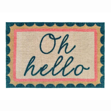 My Nylon Pattern Oh Hello Washable Non-Slip Bordered Rug