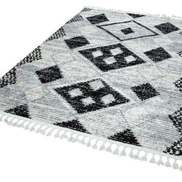 Cyrus CY07 Layla Modern Traditional Berber Style Fringed Soft Rug in Blue Multi