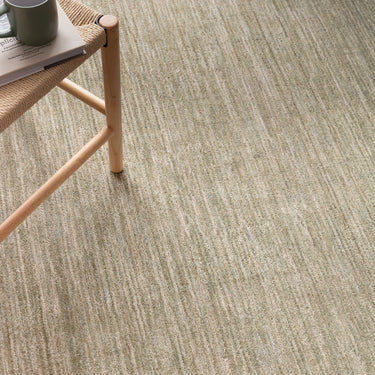Hazy Pistachio Green Soft Blend Striped Hand-Woven Wool Cotton Textured Rug