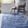 Origins Glamour/Shimmer Denim Blue Soft Silky Shaggy Rug - Medium 120x170 cm (4'x5'6")