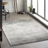 Poetic Reflection Grey Polypropylene Vintage Abstract Distressed Rug - Small 80x150 cm (2'6"x5')