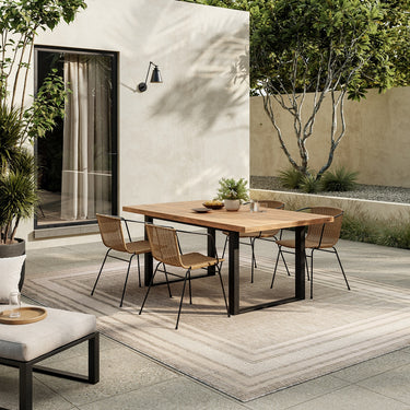 Horizon Bordered HOZ03 Grey By Indoor Outdoor Polypropylene Geometric Textured Rug