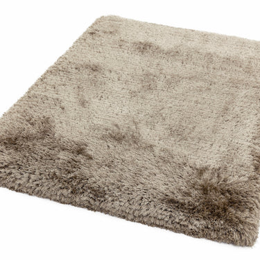 Plush Plain Shaggy High Pile Thick Silky Fluffy Soft Hand Woven Taupe Rug
