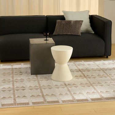 Nourison Nordic NRC06 Scandinavian Design Taupe Geometric Textured Rug