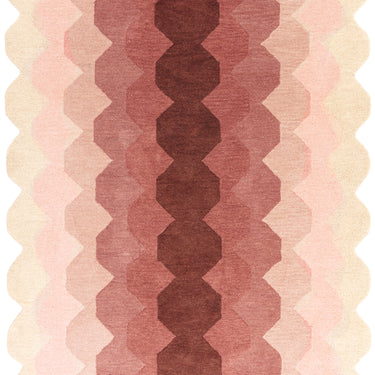 Hive Rug Modern Soft 100% Wool Hand Tufted Elegant Geometric Gradient Effect Rug in Pink
