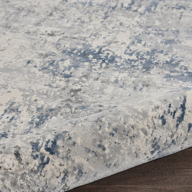 Nourison Rustic Textures RUS07 Ivory Grey Blue Jute Polypropylene Abstract Textured Hallway Runner Rug