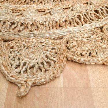 Zira Circular Jute Hand Made Round Rug in Natural 150 x 150 cm
