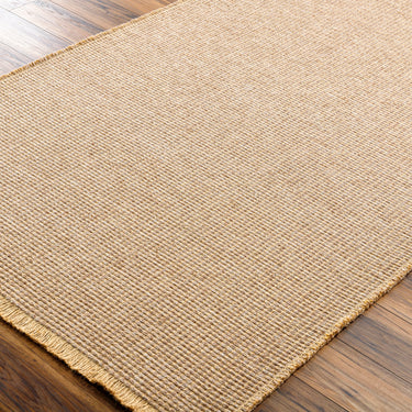 Kimi Becki Owens & Surya Solid and Border BOKM2303 Boho Jute Area Light Brown Tan Rug