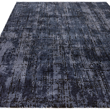 Asiatic London Kuza Navy Blue Polypropylene Abstract Textured Distressed Rug
