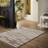 Origins Broken Stripe Tufted Beige Wool Geometric Striped Rug - Small 80x150 cm (2'6"x5')
