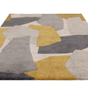 Asiatic London Romy Element Hand-Tufted Ochre Grey Wool Modern Soft Rug
