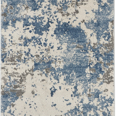 Nourison Rustic Textures RUS08 Ivory Grey Blue Jute Polypropylene Abstract Textured Hallway Runner Rug