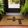 Asiatic London Family Love Crossword Natural DO02 Coir Indoor Outdoor Non-Slip Doormat 45x75 cm