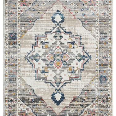 URCO Nova Leona Cream Distressed Polypropylene Persian Traditional Vintage Hallway Runner Rug