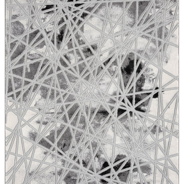 Bianco 185TA Modern Marbled Abstract Dark Grey Silver Rug & Hall Runner