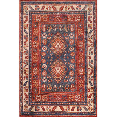 Orient 2520 Traditional Floral Bordered Rug Runner in Terracotta, Red, Navy and Cream