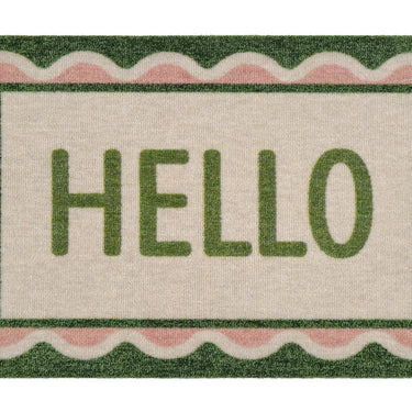 Hello Scallop Green Washable Non-Slip Indoor Doormat 50x75 cm