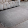 Kuza Shape Rug Soft Silky Curved Edges Abstract Modern Plain Striped Rug in Silver / Grey - Medium 120x170 cm (4'x5'6")