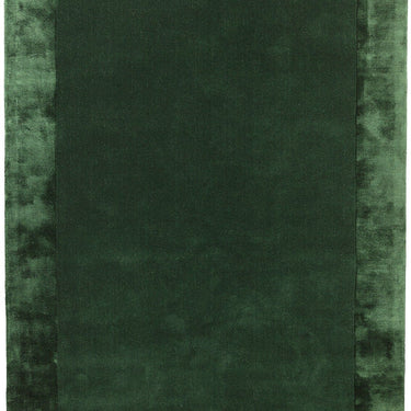 Ascot Modern Plain Hand Woven Wool Viscose Bordered Green Rug