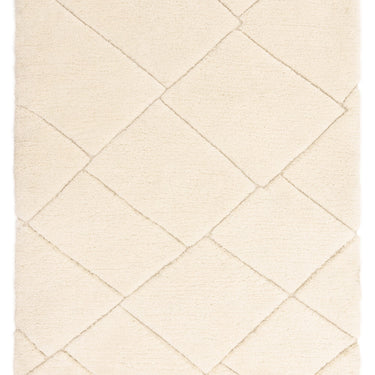 Fes FE01 Shaggy Rug Moroccan Berber Bohomian Soft Touch Carved Tasseled Cream White Kilim Rug