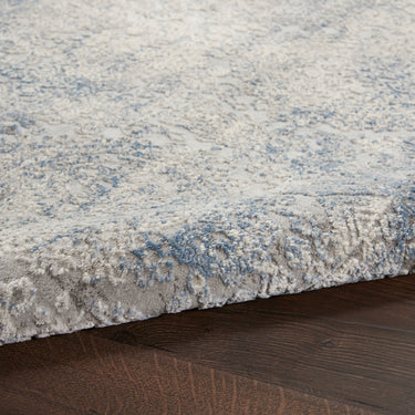Nourison Rustic Textures RUS09 Hlallway Ivory Blue Jute Polypropylene Abstract Textured Hallway Runner Rug