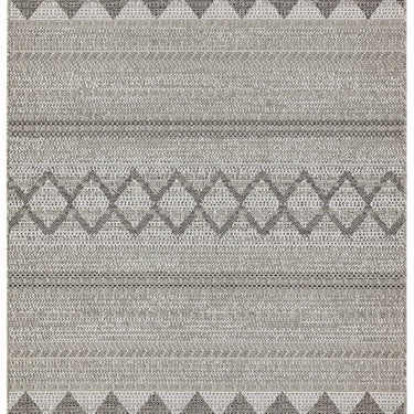Varanda Diamond Stripe Geometric Indoor Outdoor Rug in Natural