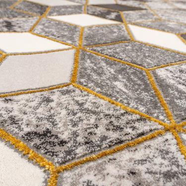 Marbled Geometric Rug Modern 3D Kubic Patterned Carpet for Living Room Bedroom Bianco 207IA Soft Quality Rug