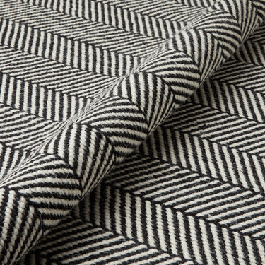 Cotswold Natural Flatweave Hand Woven Braided Wool COTW03 Black White Rug by Concept Looms
